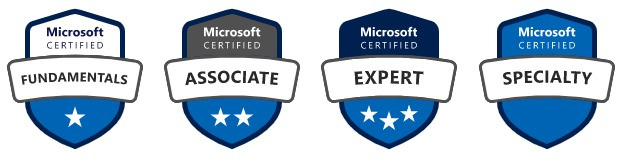 Microsoft Certified, Fundamentals, Associate, Expert, Specialty